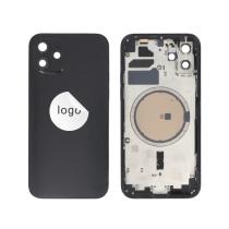 Frame Complete (Case Back Pre-assembled) Black iPhone 12 (Pulled A)