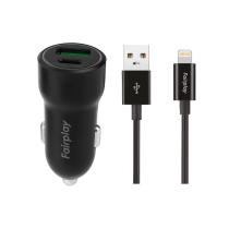 FAIRPLAY Car Charger Pack (20W) + Lightning Cable