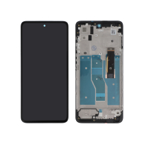 Complete Screen Black Moto G82 5G (With frame) (ReLife)