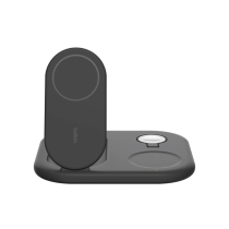 BELKIN Wireless Charging Station 3-in-1 with Qi2 (15W) (Black)