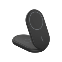 BELKIN Wireless Charging Station 2-in-1 with Qi2 (15W) (Black)