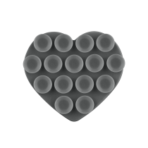 Suction Cup Holder Heart (Dark Grey)
