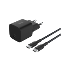 BELKIN Wall Charger 25W + USB-C to USB-C Cable 1m (Black)
