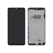 Complete Screen Black OLED Galaxy A22 4G (A225F) (With Frame)