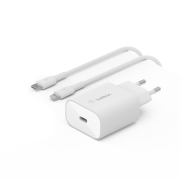BELKIN Chargeur Secteur 25W + Câble USB-C vers Lightning (Blanc)