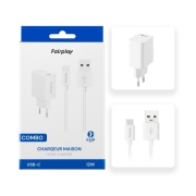 FAIRPLAY COMBO Charger (12W) + Cable USB-C (1m) (White)